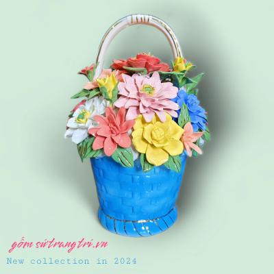 GIỎ HOA SỨ - HÀNG THỦ CÔNG CAO CẤP - Quà Tặng Tân Gia, Khai Trương, Sinh Nhật
